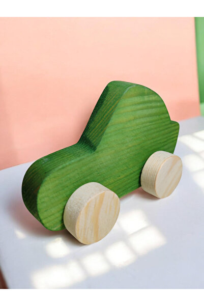 websunday لعبة سيارة خشبية طبيعية مصنوعة يدويًا