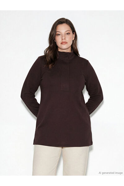 LC Waikiki Rmz Gi̇yi̇m Farkiyla Hakim Roba Collar Soft Touch Women's Sweatshi...