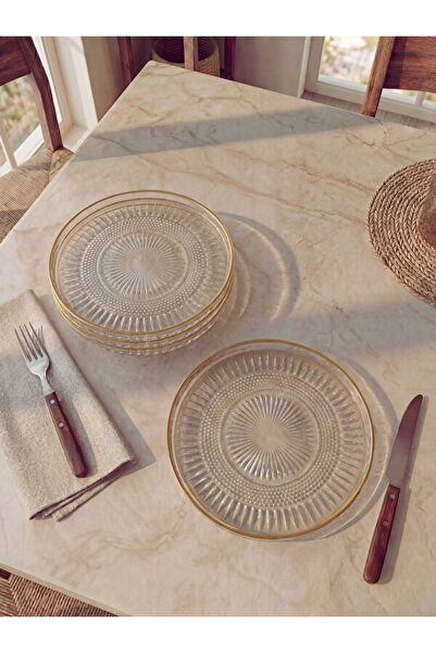 LC Waikiki Rmz Gi̇yi̇m Farkiyla Glass Pastry Plate Set of 4 16 cm