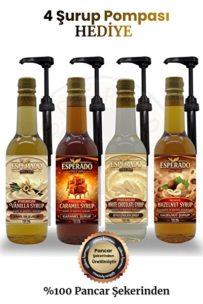 ESPERADO VANİLYA - KARAMEL-BEYAZ ÇİKOLATA - FINDIK AROMALI KAHVE ŞURUBU 750 M...