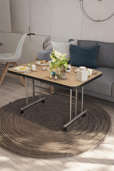 Yafes Masa Sandalye 2MMetal 70×110 cm Tekerlekli Orta Sehpa – Metal Ayak, Mod...