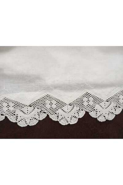MOR TIRTIL Handcrafted Lace Embroidered Double Bed Sheet, White, Gift for Bri...