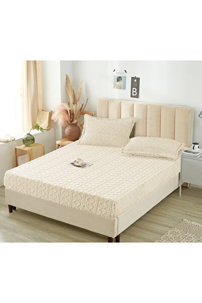 FIONNA.RO Stretchy Pillowcase and Knitted Pillowcase 180x200cm - Cream