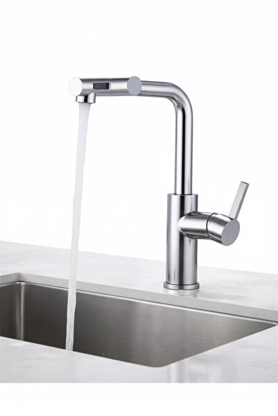 İSAOĞLU YAPI صنبور مطبخ حلزوني قابل للسحب مع نظام تدفق شلال وخاصية التنظيف