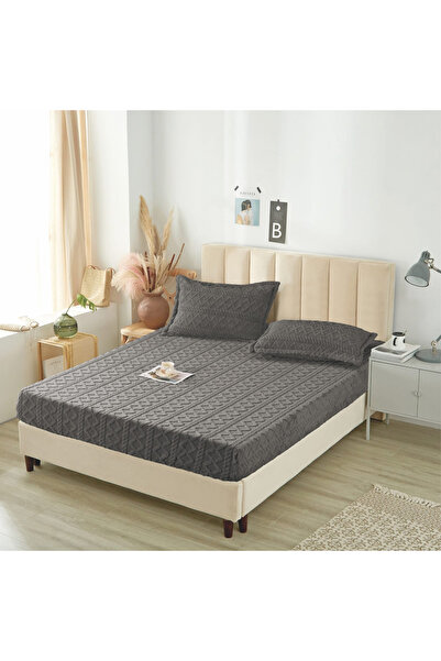 FIONNA.RO Stretchy Pillowcase with Knitted Type 180x200cm - Grey