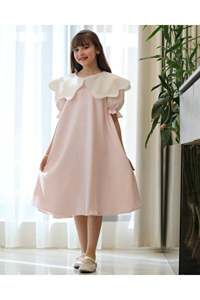 Totikids فستان بناتي بـلونين مشجر ورود بتصميم خصر مفتوح ودلعة بيضاء - 1200