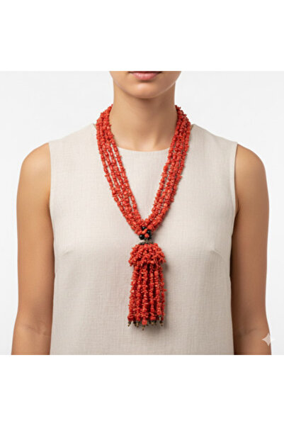 Natural Red Murjan (Coral) Chip Necklace – 171.5 g