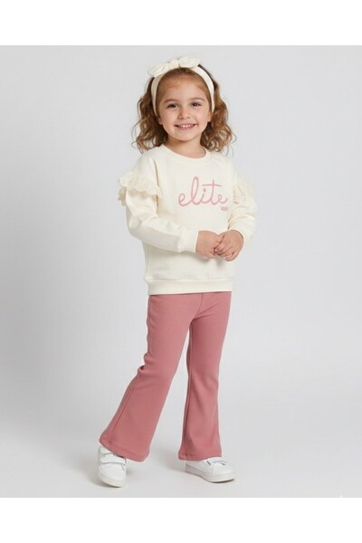 Egelite Set sezonier pentru fete, cu tăietură în clopot, cu nervuri supradime...