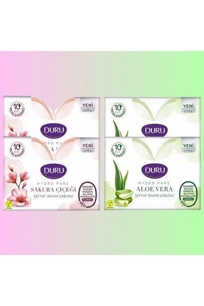 Duru HİDRO PURE SAKURA ÇİÇEĞİ & ALOE VERA, BAKIM SABUNU 2X2