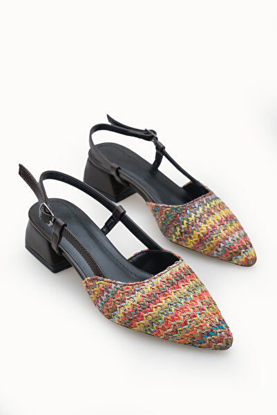 Riccon Ivethion pentru femei, cu spatele deschis, cu vârf ascuțit pantofi cu ...