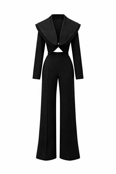 Julidress Ruffle Collar Lined Jacket and Pants Bottom-Top Design Premium Set