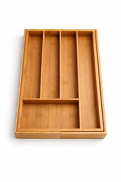 Düzen Ev Ayarlanabilir Bambu Çekmece İçi Kaşıklık – Genişleyebilir Çatal Bıça...