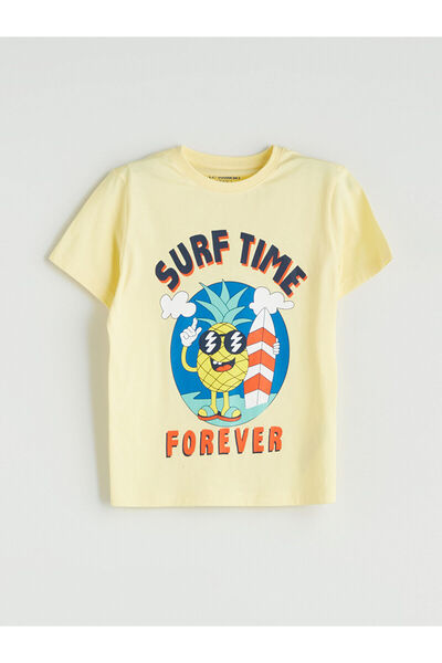 LC Waikiki Top de pijama pentru băieți, cu imprimeu, cu gâtul tip crewneck, d...