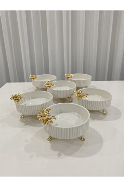 PARILTI HOME COLLECTİON Set of 6 Round Porcelain Dessert Presentation Bowls –...