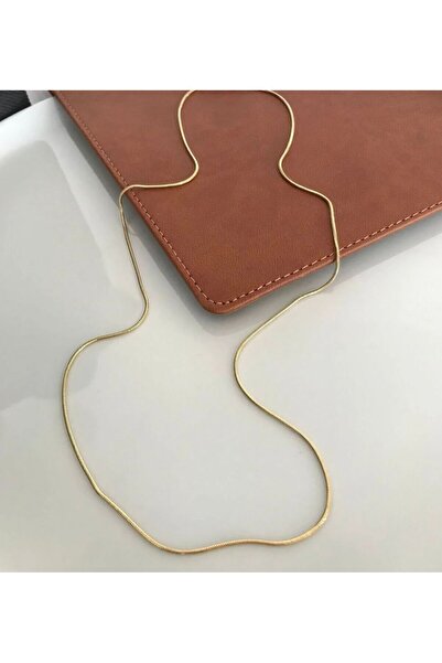 Floramour Çelik İtalyan İnce Yılan Zincir Kolye 60 cm