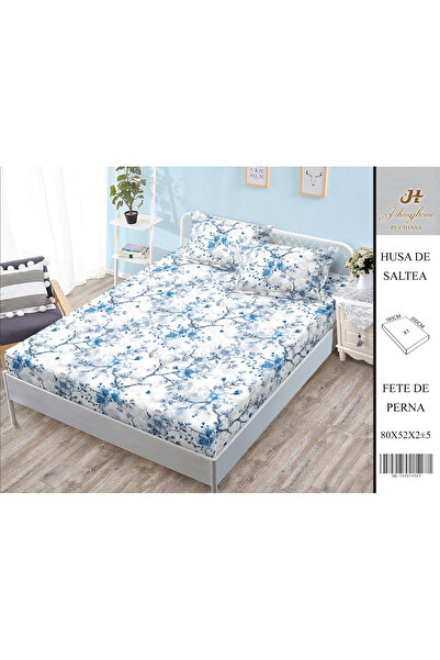 FIONNA.RO Satin Cotton Cover With Stretchy And Pillowcases 160X200cm - White ...