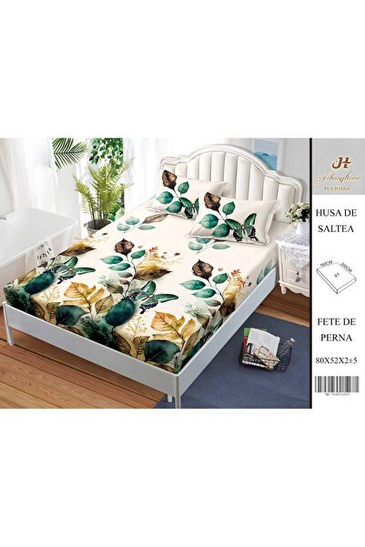 FIONNA.RO Satin Cotton Cover With Stretchy And Pillowcases 160X200cm - White ...