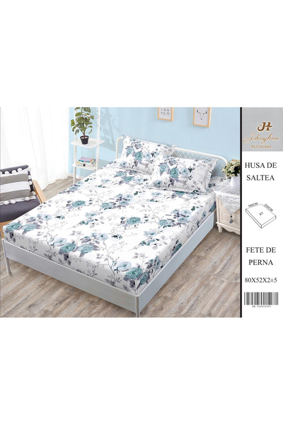 FIONNA.RO Satin Cotton Cover With Stretchy And Pillowcases 160X200cm - White ...