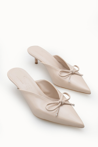 Riccon Women's Pointed Toe Thin Heeled Slippers 0012211 Patent Leather