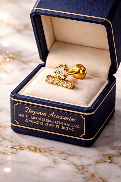 Begonia Accessories 316L Cerrahi Çelik Altın Kaplama Kararmaz Alerji Yapmaz Z...