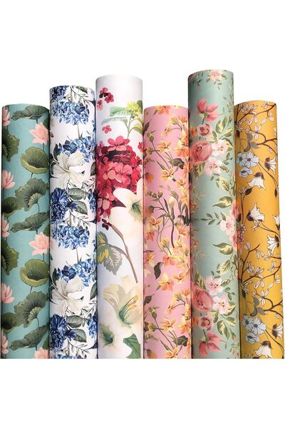 aakar Pack of 6 Gift Wrapping Paper Roll, 29 x 19 Inches, Birthday Wrap (Flor...