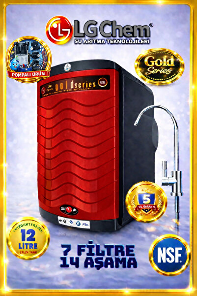 ligth gastro LG Chem GOLD MOTORLU 12 LİTRE 7 FİLTRE 14 AŞAMALI SİYAH SU ARITM...