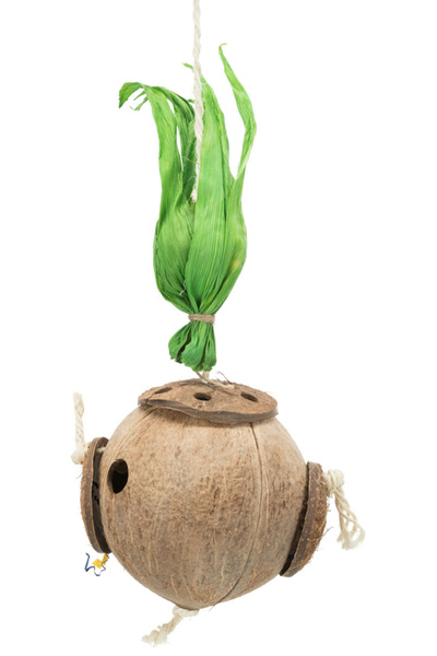 Trixie Jucărie pentru pasăre, nucă de cocos pe frânghie, 35 cm