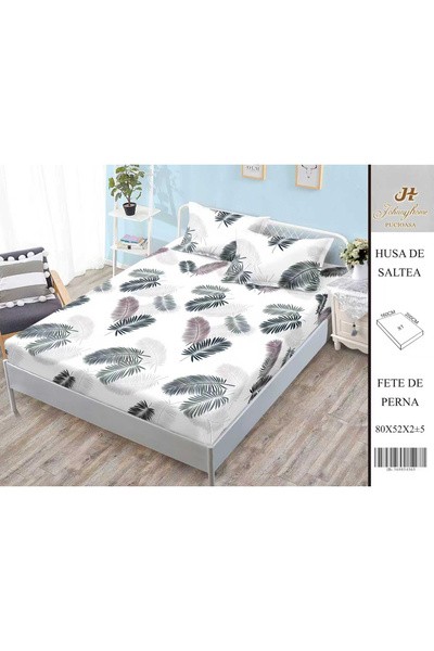 FIONNA.RO Satin Cotton Cover With Stretchy And Pillowcases 160X200cm - White ...