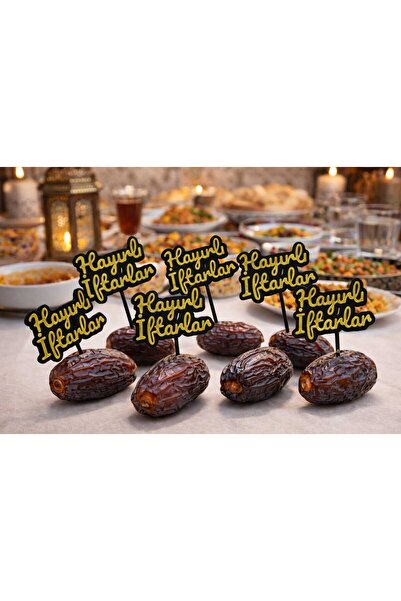 LİYA3D Ramazan Sunum Kürdanı – Hayırlı İftarlar Yazılı Dekoratif İftar Süsü (...