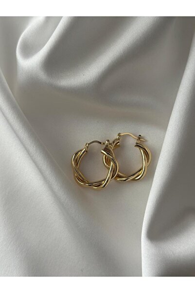 RA By Melisa Sarmal Burgu Altın Kaplama Çelik Küpe