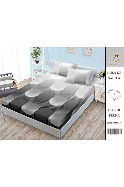 FIONNA.RO Husa Din Bumbac Satinat Cu Elastic Si Fete De Perna 160X200cm - Cer...