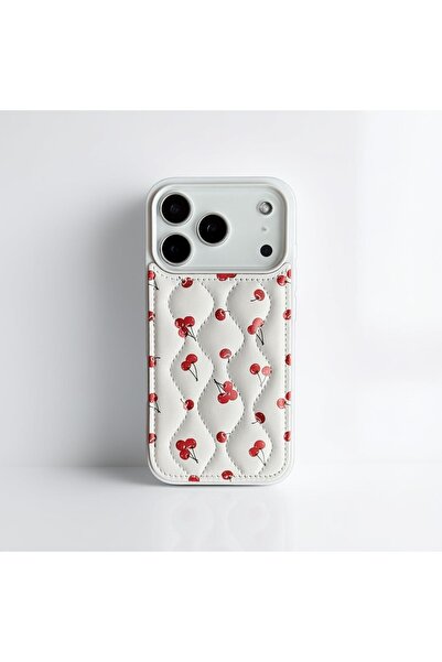 daystar Cherry Pattern Premium Inflatable Puffer Case Compatible with iPhone 17