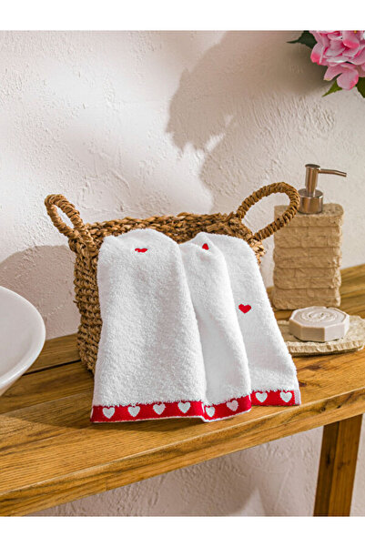 LC Waikiki Rmz Gi̇yi̇m Farkiyla Heart Embroidered Face Towel