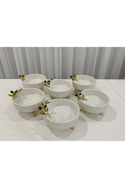 PARILTI HOME COLLECTİON Set of 6 Round Porcelain Dessert Presentation Bowls –...