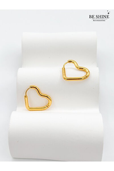 Be shine accessories Medium Size Gold Heart Earrings