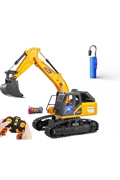 tmtoysandmore Uzaktan Kumandalı Şarjlı Işıklı 5 Kanallı Excavator Kepçe Dozer