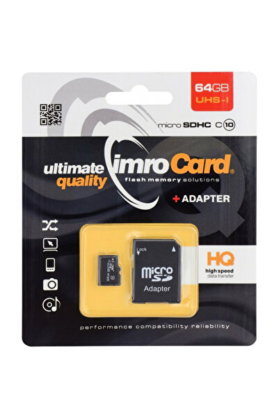 Imro Imro microSDXC Memory Card, 64Gb, Class 10 / UHS-1 U1, With Adapter