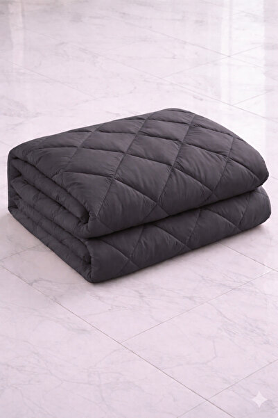 Zarif Home لحاف سيليكون كلاسيكي رانفورس مقاس كينج (حجم كبير) - أنثراسايت - مخ...