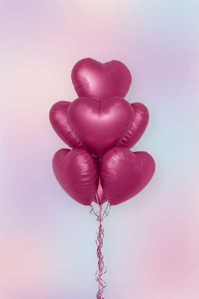 Umamiçe بالون قلب وردي غير لامع مقاس 18 بوصة 5 قطع