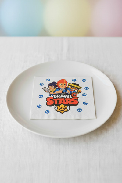 Umamiçe 16 قطعة مناديل مطبوعة بتصميم براول ستارز