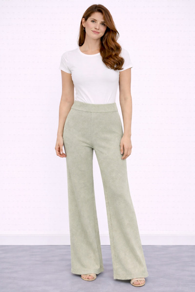 Neden Tekstil Elastic Waist Wide Leg Polyester Trousers