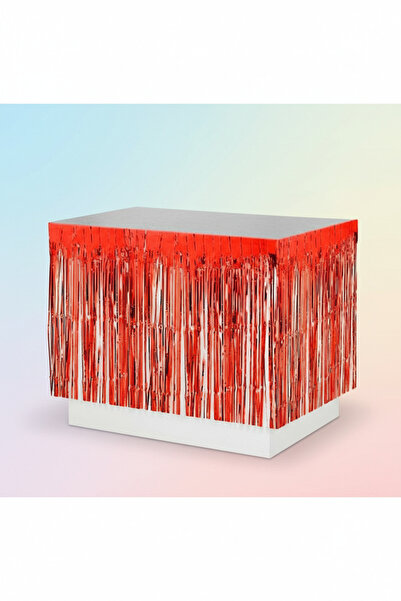 Umamiçe Red Metalized Party Table Skirt Table Decoration