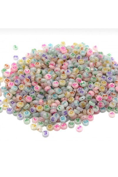 Mos Tespih 100pcs flat mixed letter beads jewelry bead