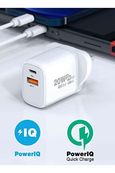 Shopi شاحن جداري سريع USB بقوة 18 واط متوافق مع أجهزة Apple iPhone 12/Pro/Max...