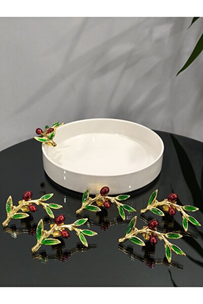 PARILTI HOME COLLECTİON 6-Piece Accessory Glass and Porcelain Holder, Compati...