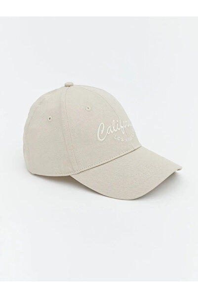 LC Waikiki Ecru Text Embroidered Women's Cap Hat