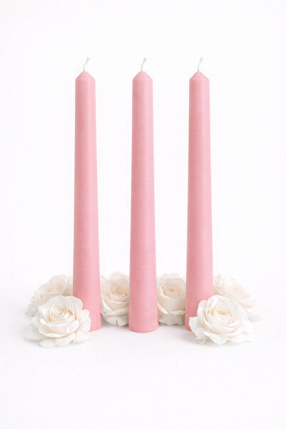 Bead 3’lü Dekoratif Şamdan Mumu 25 Cm - Özel Gün, Nişan, Düğün ve Masa Süslem...