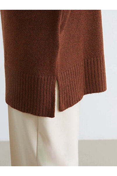 LC Waikiki Brown Polo Neck Women's Knitwear Sweater