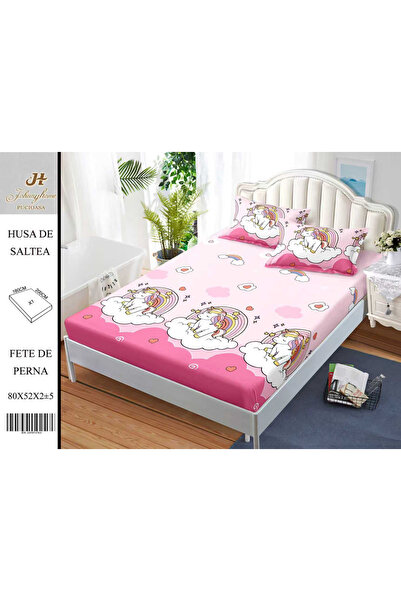 FIONNA.RO Satin Cotton Cover With Stretchy And Pillowcases 180x200cm - Unicor...