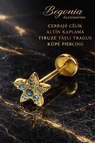 Begonia Accessories 316L Cerrahi Çelik Altın Kaplama Kararmaz Alerji Yapmaz Z...